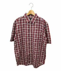 ステューシー 半袖刺繍チェックシャツ メンズ XL XL以上 STUSSY [0502]