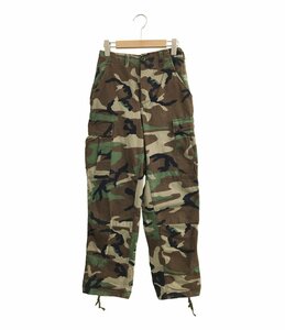 迷彩柄カーゴパンツ デッドストック 米軍 BDU WOODLAND CAMO ボタンフライ メンズ X-SMALL XS以下 [0502]