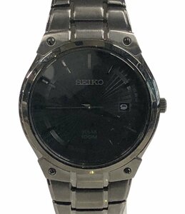 訳あり セイコー 腕時計 V157-0AV0 ソーラー ブラック メンズ SEIKO [0502]