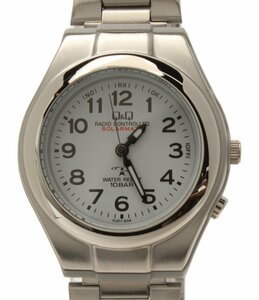 美品 腕時計 HP35 ソーラー ホワイト ユニセックス Q&Q [0502初]