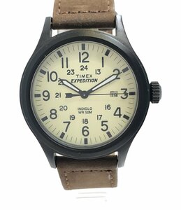 【1円スタート】 訳あり タイメックス 腕時計 クオーツ ベージュ メンズ TIMEX