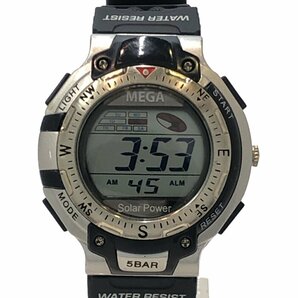 【1円スタート】 腕時計 ソーラー グレー ユニセックス MEGAの画像1