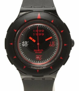 【1円スタート】 訳あり スウォッチ 腕時計 ACミラン クオーツ ブラック ユニセックス Swatch