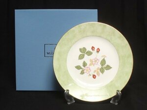 美品 ウェッジウッド プレート 皿 20cm ワイルドストロベリー フルリム グリーン WEDGWOOD [0502]