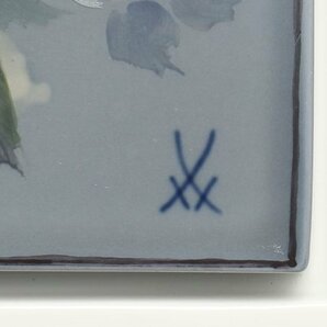 美品 マイセン 陶板画 花 植物 インテリア Meissenの画像4