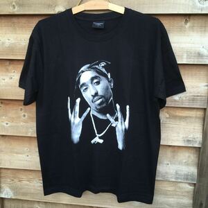 トゥーパック　2pac L ラッパーTシャツ ブラック