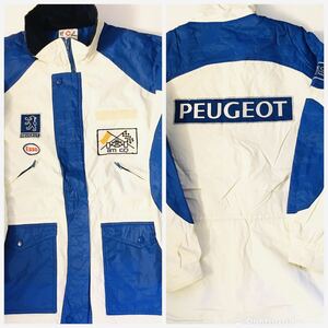  collector item CECOP Peugeot PEUGEOT L about two tone nylon cotton inside jacket white × blue 