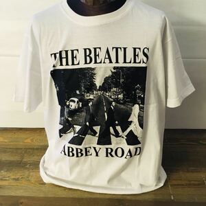 ビートルズ　THE BEATLES アビーロード　L バンドTシャツ ロックTシャツ　ホワイト