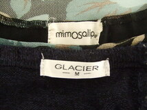 【お買得！】★半袖カットソー2点セット★①mimosalip/黒/日本製　②GLACIER/紺・ドット/サイズM_画像3