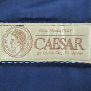 【お買得】★CAESAR★メンズロングコート ウエストベルト付き ネイビー の画像3