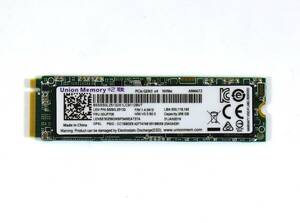 Union Memory (Lenovo純正品)/ M.2 2280 NVMe SSD 256GB /健康状態100%/累積使用583時間/動作確認済み, フォーマット済み/中古品