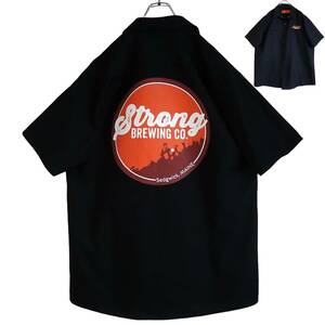 5532/美品 RED KAP 半袖 ワークシャツ XL●洗濯プレス済●ネコポス可●前後プリントStrong BREWING CO. レッドキャップ 古着　