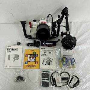 JA015748(042)-618/OS0【名古屋】SEA&SEA シーアンドシー CX-600 / YS-120 Duo 水中 カメラハウジング ストロボ Canon カメラ 3点セットの画像1