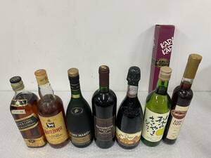 P042(8425)-404【同梱不可】お酒 果実酒・ブランデー・ウイスキー 7本まとめ 約8.4㎏ REMY MARTIN / Johnnie Walker Black Label 他