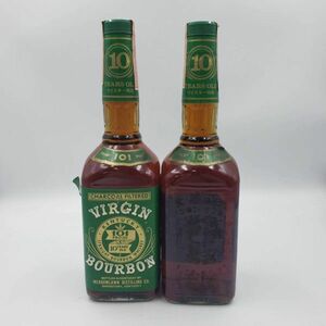 M858(035)-536/HK10000【千葉】酒　２本まとめ　VIRGIN BORBON　10年　CHARCOAL FILTERED WHISKEY　バージン　バーボン　50.5％　750ml