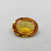 M035-510【千葉】合成ゴールデンサファイア　1粒　CARAT：10.596ct　ルース　裸石　ソーティング付き_画像7