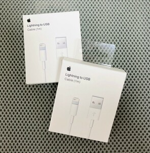 即決あり！apple 純正　ライトニングケーブル　1m 箱未開封　長期保管品 2個セット