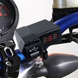 バイク用 USB充電器 電圧計 12V ハンターカブ CT125 スーパーカブ CBR250RR レブル250 CB400SF SR400 Z125 ZX-25R Z900RS CAFE アドレス125の画像3