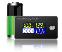 バッテリーモニター 電圧計 温度計 12V 24V ディープサイクルバッテリー リチウムイオン チェッカー キャンピングカー ハイエース ソーラー_画像1