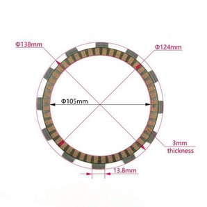 7枚 フリクションプレート WR250R WR250X TTR250 YZ125 クラッチの画像2