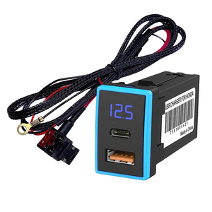  Honda B type USB charger switch hole sudden speed charge battery monitor QC3.0 LED Step WGN Fit Shuttle N-VAN N-WGN N-BOX