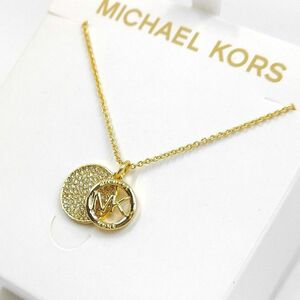 マイケルコース　MICHAEL KORS　MKシグネチャー　MKロゴ　ロゴ ネックレス アクセサリー　イエローゴールド　ビジュー