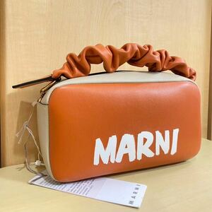 《付属品完備》【新品 未使用】 MARNI マルニレザー ミニ ハンド バッグ ポーチ バッグ 牛革