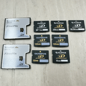  used XD Picture card + card adaptor 7 pieces set OLYMPUS FUJIFILM 1GB,256MB other format ending 