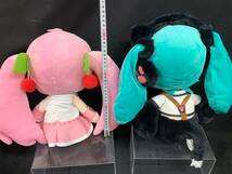 初音ミク ぬいぐるみ 2体セット　メガジャンボぬいぐるみ にゃんこ+桜ミク Bigぬいぐるみ 　M-0301-8_画像2