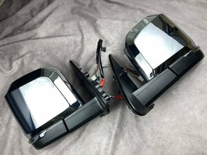 200系ハイエース 6型ルック LEDウインカー付ドアミラー メッキ 電動格納 電動ミラー調整 左右セット