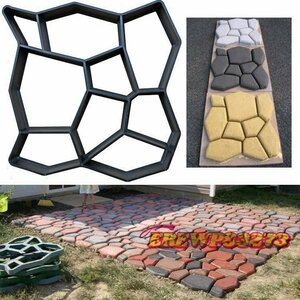  stone tatami road type frame .. cement brick mold gold type gardening flagstone . road 