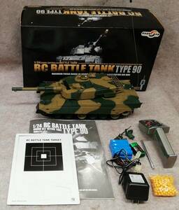 □ SHANSYA RC BATTLE TANK TYPE90 ラジコン 1/24 RADIO-CONTROLLED 箱 取扱説明書付 32-68