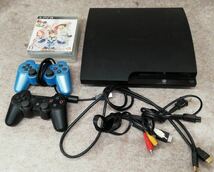 □ 【ジャンク品】PS3 PlayStation3 プレステ3 本体 CECH-3000A 160GB コントローラ2個 各種ケーブル PS3ソフト 3本付 32-25_画像1