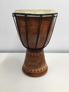ジャンベ　打楽器　民族楽器　太鼓　アフリカンドラム　バリ島　アジアンテイスト　雑貨　インテリア　高さ 約28.5㎝　32-106