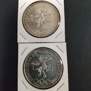 1968年 メキシコ五輪銀貨 ２枚セット