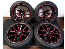 レイズ RAYS VOLK ボルク G025 鍛造 レッド 9.5J +45 pcd120 245/40R18 POTENZA SPORT 18インチ シビック タイプR TypeR FK8 FL5_画像1