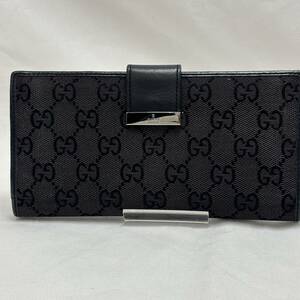 GUCCI グッチ GGキャンバス Wホック 2つ折り長財布 035・2888・2250 ブラック