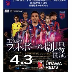4/3 FC東京vs浦和レッズ　メイン上層　指定席