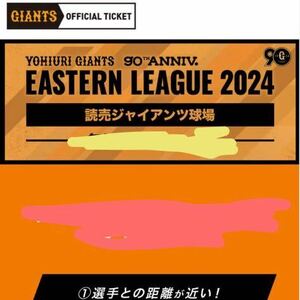 3/30 巨人vsオイシックス新潟　内野自由　QRチケット