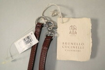 ＊訳あり92%OFF新品 ブルネロクチネリ BRUNELLO CUCINELLI イタリア製 細ベルト 定価38,500円(税込) サイズ42(S～M) ブラウン OTR416_画像6