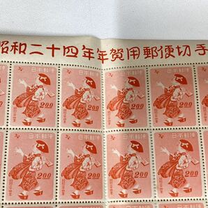 年賀切手 昭和24年用 【羽根つき】 2円切手 50面シートの画像4