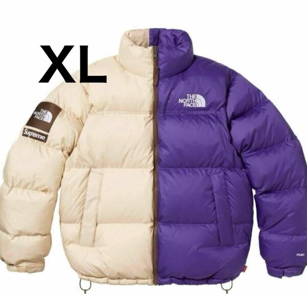 Supreme North Face Split Nuptse Jacket Tan XL