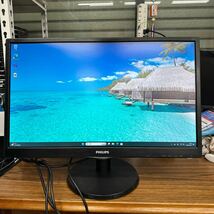 junk-13 Philips 243v5Q 24インチ液晶モニター　フルHD HDMIで検品　画面キズ小 電源ケーブル付き_画像1