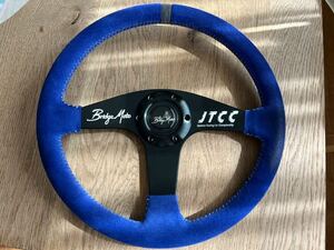  super rare BridgeMoto JTCC steering gear 350mm Blue suede not yet sale in Japan USDM JDM JTCC BTCC DTM