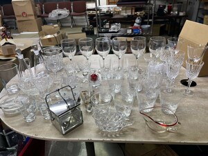 FJ0728 グラス大量まとめ売り クリスタルグラス ワイングラス ロックグラス アイスペール 器 ガラス Sasaki Glassなど