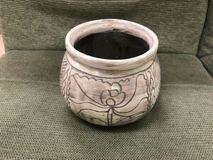 FJ0701 火鉢 メダカ鉢 金魚鉢 アンティーク 花瓶 つぼ 蓋置 陶器 陶芸