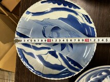 FJ0710 染付 古伊万里 七寸 芙蓉 唐草 まとめ売り 明治 江戸 皿 器 小鉢_画像3