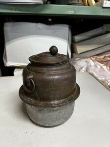 FJ0618 煎茶道具 真鍮 青磁 茶壺 古玩 急須 唐物 ランプ
