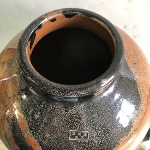 HTG601 送料無料 笠間燒 古窯 壺 花瓶 花器 ヴィンテージ アンティーク 高さ約28cmの画像3