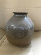 TS0407 3焼き物 陶器 縦縞柄 花瓶】花器 花入れ フラワーベース 和モダン 陶芸 作家 在銘 博 インテリア 置物 オブジェ 茶器 茶道具_画像1